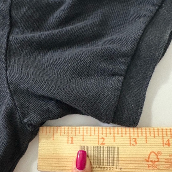 Comme des Garçon Play Kids Black Polo Shirt with Green Heart Patch. Size Large - Picture 12 of 14